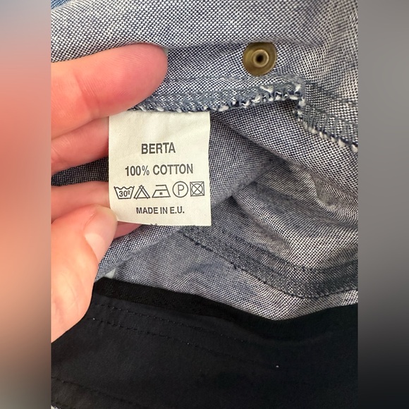 Rare JENNY HELLSTRÖM Berta Mini Skirt Blue Chambray Denim Horse Pattern Designer - Picture 8 of 10